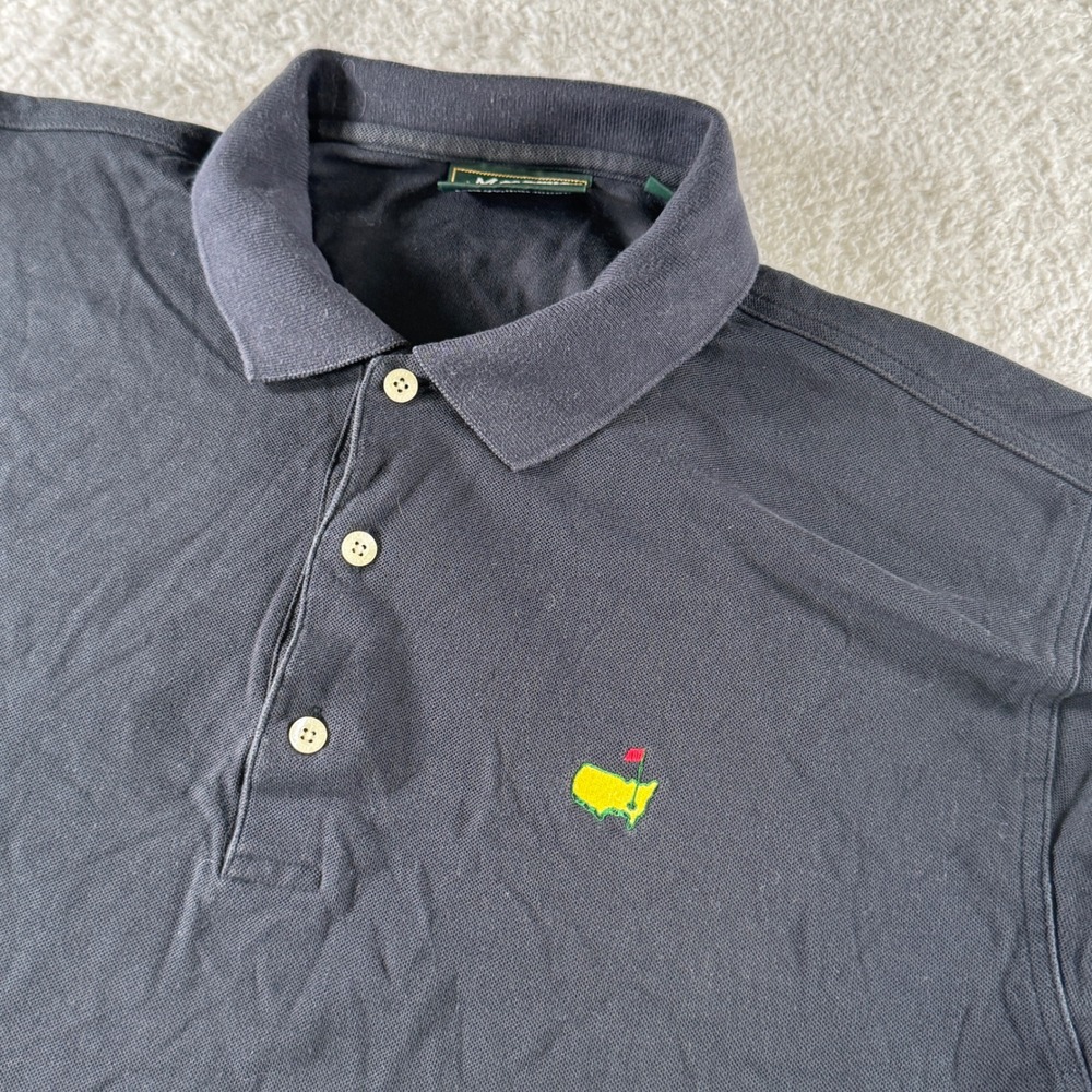 Masters Collection Golf Polo Shirt Collared Black Augusta National Large Clean